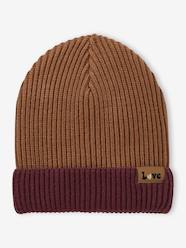 Girls-Two-Tone Beanie in Rib Knit for Girls