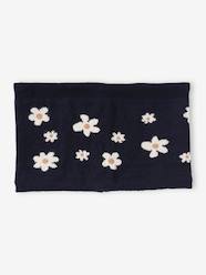 Girls-Accessories-Winter Hats, Scarves, Gloves & Mittens-Snood with Jacquard Knit Daisy Motifs for Girls