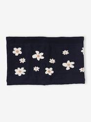 -Snood with Jacquard Knit Daisy Motifs for Girls