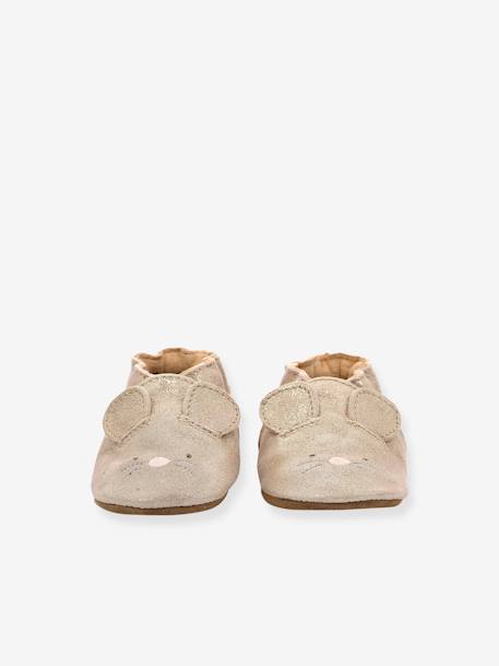 Pram Shoes in Soft Leather for Babies, Mouse Nose 946551-10 by ROBEEZ© rose 