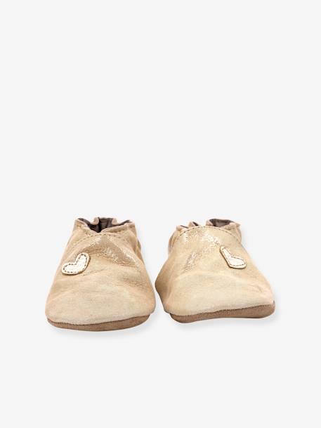 Soft Leather Pram Shoes for Babies, Mini Love 874682-10 by ROBEEZ© gold 
