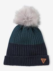 Knitted Two-Tone Beanie for Boys