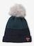 Knitted Two-Tone Beanie for Boys BLUE DARK TWO COLOR/MULTICOL+slate blue 