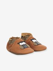 Shoes-Baby Footwear-Slippers & Booties-Soft Leather Slippers for Babies, Hibou Choux 946770-10 by ROBEEZ©