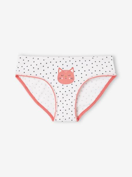 Pack of 7 Animals Briefs, for Girls white 
