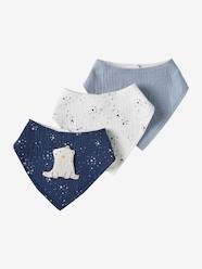 -3 Bandana-Style Bibs in Cotton Gauze