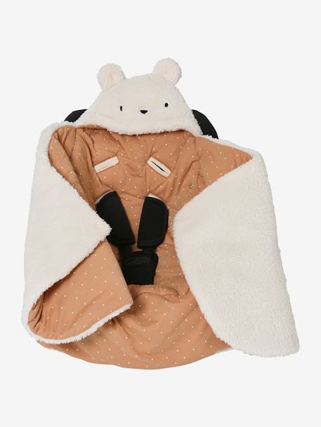 Transformable Baby Nest in Plush Fabric, Bear Beige+ecru+khaki 