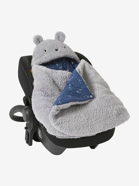 Transformable Baby Nest in Plush Fabric, Bear mouse grey 