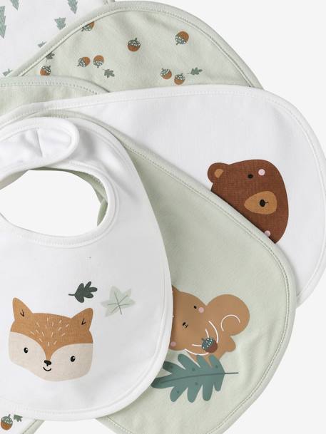 Vertbaudet Pack of 7 Newborn Bibs aqua green+Light Green/Print+multicoloured+pale pink+White 