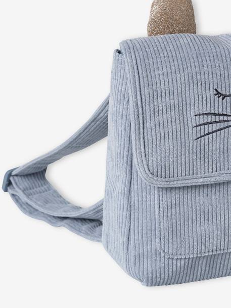 Cat Satchel in Corduroy, Playschool Special, for Children grey blue 