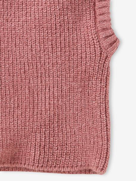 Rib Knit Hood for Girls mauve 