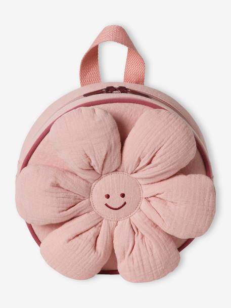 Flower Backpack in Cotton Gauze, Playschool Special, for Girls old rose 