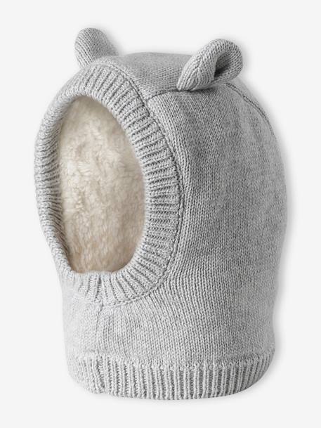 Rib Knit Beanie, Lined in Sherpa, for Baby Girls marl grey 