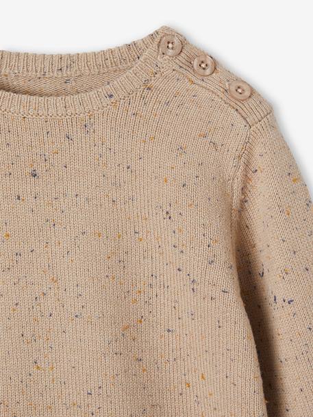 Marl Knit Jumper for Boys navy blue+sandy beige 