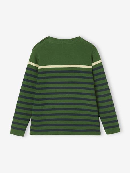 Sailor-Style Striped Jumper for Boys BROWN MEDIUM STRIPED+ecru+green+WHITE LIGHT SOLID WITH DESIGN 