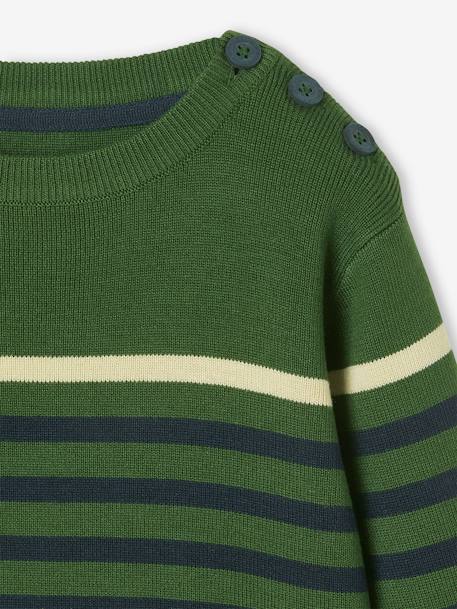 Sailor-Style Striped Jumper for Boys BROWN MEDIUM STRIPED+ecru+green+WHITE LIGHT SOLID WITH DESIGN 