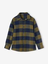 -Flannel Shirt with Large Checks, for Boys