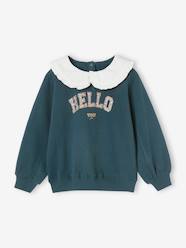 -Romantic Sweatshirt with Peter Pan Collar for Girls