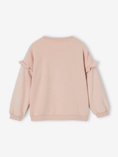 Ruffled Sweatshirt for Girls old rose+peach+rust 