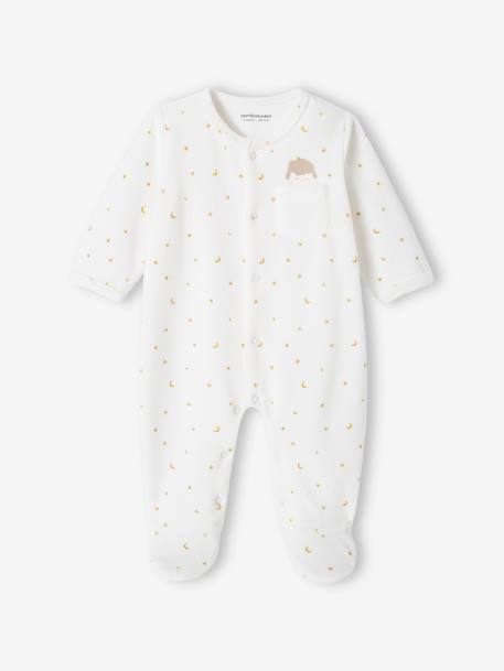 Sheep Sleepsuit in Velour for Newborn Babies ecru 