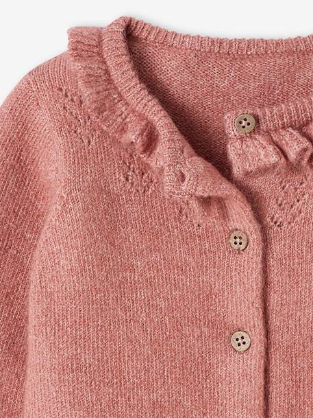 Openwork Cardigan for Babies old rose 