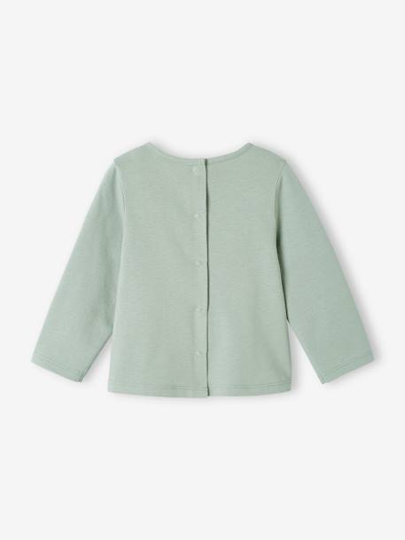 Long Sleeve Basics Top for Babies aqua green+dusky pink 