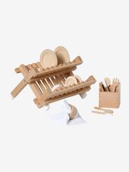 Toys-Role Play Toys-Kitchen Toys-Draining Board + Accessories in Certified Wood
