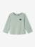 Long Sleeve Basics Top for Babies aqua green+dusky pink 