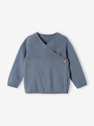 -Knitted Cardigan in Organic Cotton for Newborn Babies