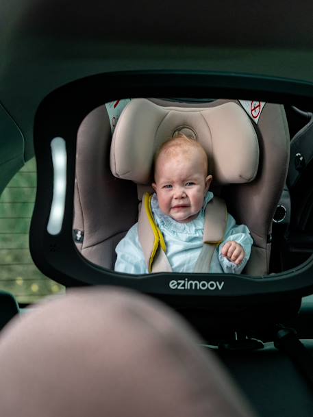 Eco-Friendly Baby Car Mirror with LED Light by EZIMOOV black 