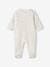 Fleece Sleepsuit for Newborn Babies, Front Flap Opening with Press Studs ecru+rosy 