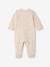 Fleece Sleepsuit for Newborn Babies, Front Flap Opening with Press Studs ecru+rosy 