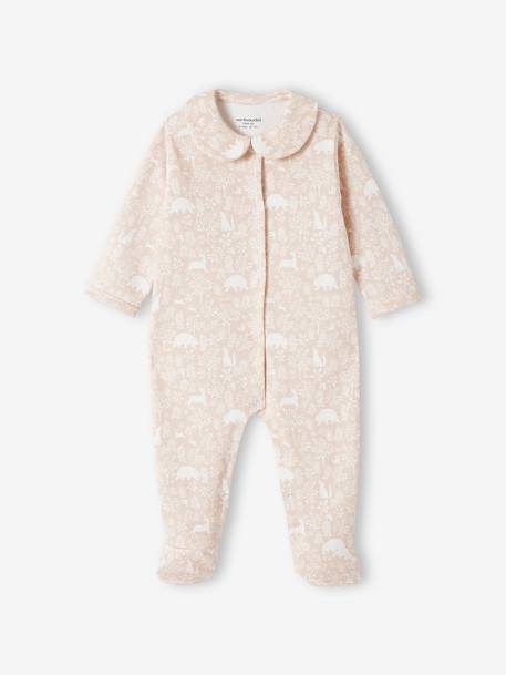 Pack of 2 'Animals' Sleepsuits in Organic Cotton for Baby Girls denim blue+rosy 