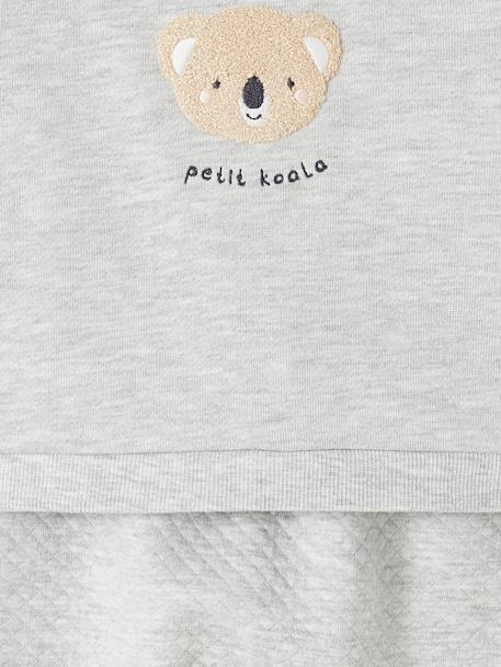 Sweatshirt & Trousers Combo for Babies ecru+marl grey+nude pink 