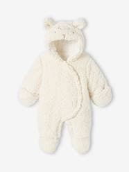 -Faux Fluffy Fur "Sheep" Pramsuit for Babies