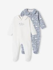 Baby-Pack of 2 "Animals" Sleepsuits in Organic Cotton for Baby Girls