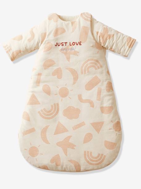 Baby Sleeping Bag with Removable Sleeves in Organic* Cotton, Happy Sky printed beige 