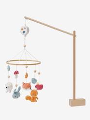 Nursery-Cot Mobiles-Wooden Musical Mobile, Forest Friends