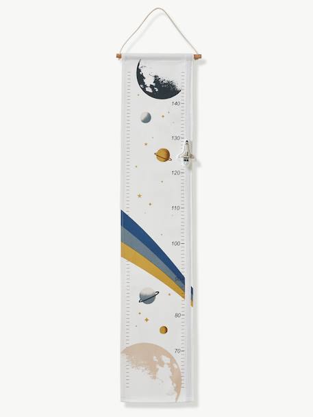 Rocket Growth Chart in Fabric printed blue 