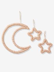 -Wall Decorations, Woollen-Effect Moon & Stars