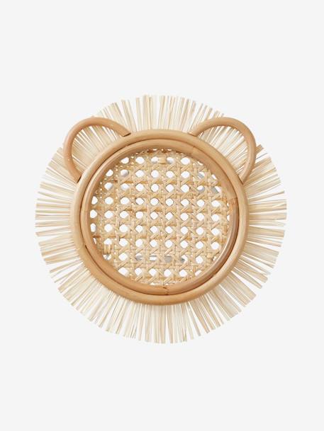 Lion Wall Light in Raffia & Straw beige 