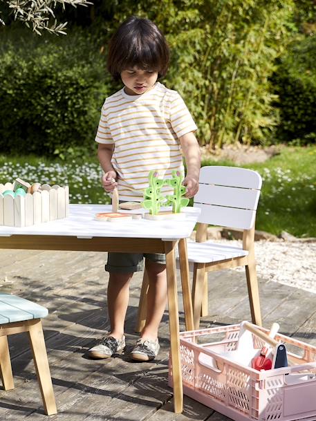 Children's Outdoor Chair Dark Green+White 