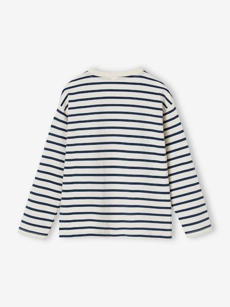 Long-Sleeved Top for Girls hazel+old rose+striped blue 