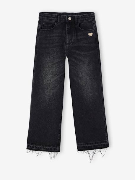 Wide-Leg Jeans, Frayed Hems, for Girls bleached denim+denim blue+denim grey+sky blue+stone 