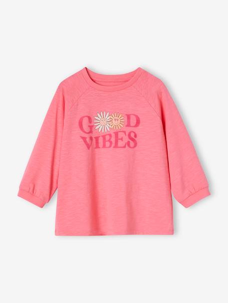 Top with 'good vibes' Message, for Girls sweet pink 