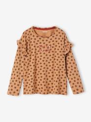 Top with Message, Ruffled Sleeves, for Girls