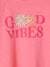 Top with 'good vibes' Message, for Girls sweet pink 