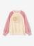 Terry Cloth Raglan Sweatshirt, Pop Flower Motifs for Girls ecru 