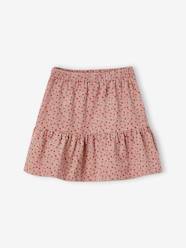 -Corduroy Skirt with Ruffle & Floral Print for Girls