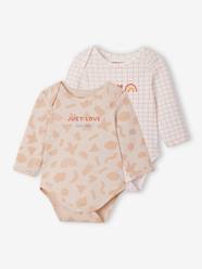 Baby-Bodysuits & Sleepsuits-Pack of 2 "Heart" Bodysuits in Organic Cotton for Babies